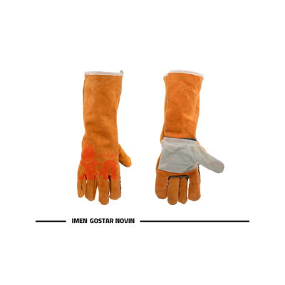 دستکش جوشکاری ساق بلند سیم دوز